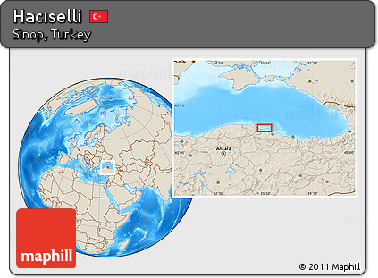 Shaded Relief Location Map of Hacıselli