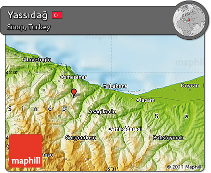 Physical Map of Yassıdağ