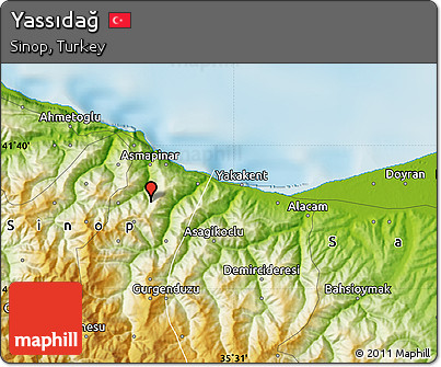 Physical Map of Yassıdağ