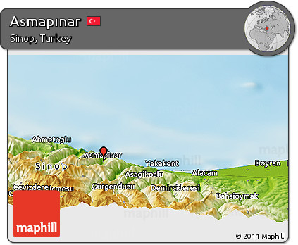 Physical Panoramic Map of Asmapınar