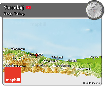 Physical Panoramic Map of Yassıdağ