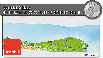 Physical Panoramic Map of the Area around 41° 43' 14" N, 35° 46' 29" E