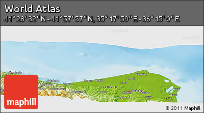 Physical Panoramic Map of the Area around 41° 43' 14" N, 35° 46' 29" E