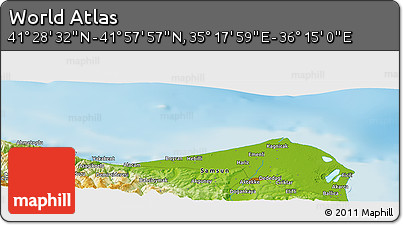 Physical Panoramic Map of the Area around 41° 43' 14" N, 35° 46' 29" E