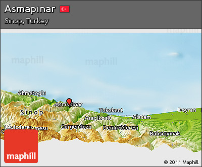 Physical Panoramic Map of Asmapınar