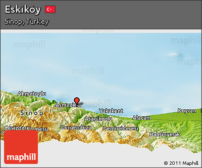Physical Panoramic Map of Eskiköy