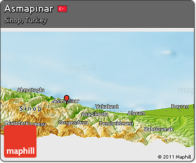 Physical Panoramic Map of Asmapınar