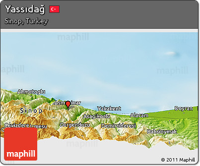 Physical Panoramic Map of Yassıdağ