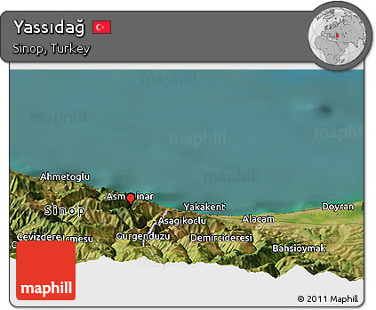 Satellite Panoramic Map of Yassıdağ
