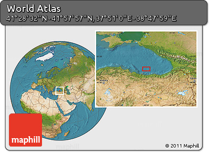 Satellite Location Map of the Area around 41° 43' 14" N, 38° 19' 30" E