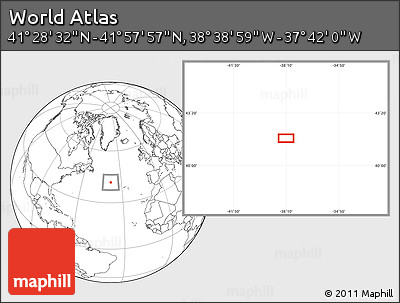 Blank Location Map of the Area around 41° 43' 14" N, 38° 10' 29" W