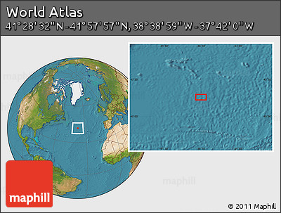 Satellite Location Map of the Area around 41° 43' 14" N, 38° 10' 29" W
