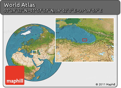Satellite Location Map of the Area around 41° 43' 14" N, 39° 10' 29" E
