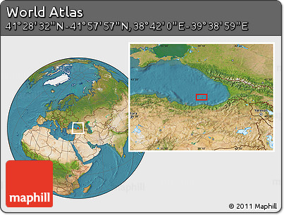 Satellite Location Map of the Area around 41° 43' 14" N, 39° 10' 29" E