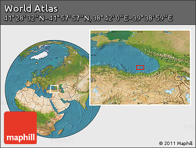 Satellite Location Map of the Area around 41° 43' 14" N, 39° 10' 29" E