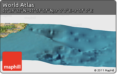Satellite Panoramic Map of the Area around 41° 43' 14" N, 3° 28' 30" E