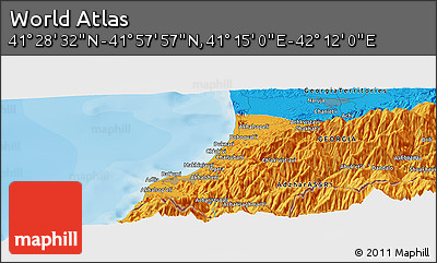 Political Panoramic Map of the Area around 41° 43' 14" N, 41° 43' 30" E