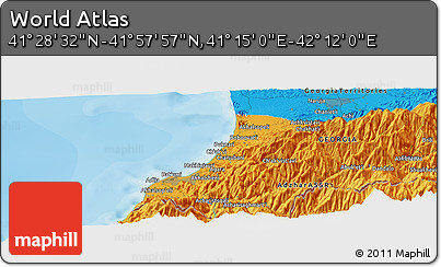 Political Panoramic Map of the Area around 41° 43' 14" N, 41° 43' 30" E