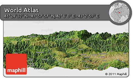 Satellite Panoramic Map of the Area around 41° 43' 14" N, 42° 34' 30" E