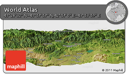 Satellite Panoramic Map of the Area around 41° 43' 14" N, 43° 25' 29" E