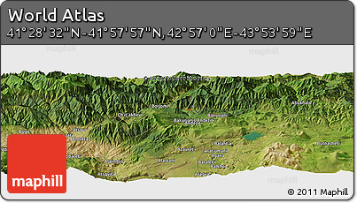 Satellite Panoramic Map of the Area around 41° 43' 14" N, 43° 25' 29" E