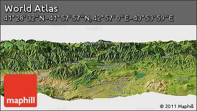Satellite Panoramic Map of the Area around 41° 43' 14" N, 43° 25' 29" E