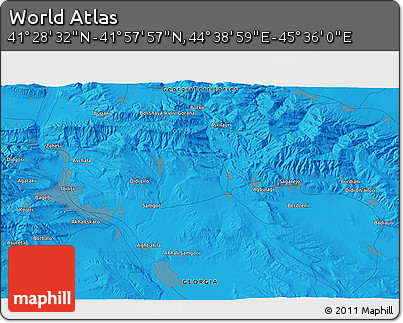 Political 3D Map of the Area around 41° 43' 14" N, 45° 7' 30" E