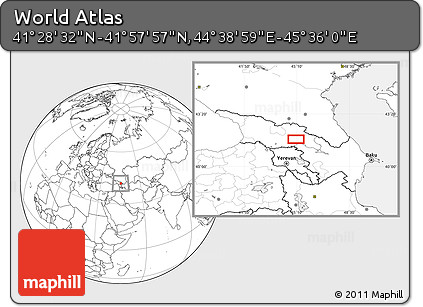 Blank Location Map of the Area around 41° 43' 14" N, 45° 7' 30" E