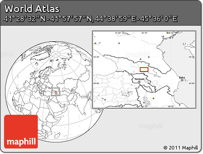 Blank Location Map of the Area around 41° 43' 14" N, 45° 7' 30" E