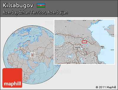 Gray Location Map of Kilsǝbugov, hill shading