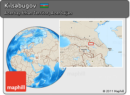 Shaded Relief Location Map of Kilsǝbugov