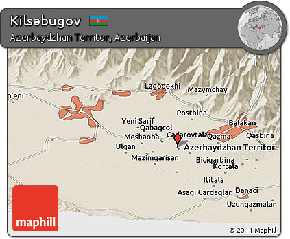 Shaded Relief Panoramic Map of Kilsǝbugov