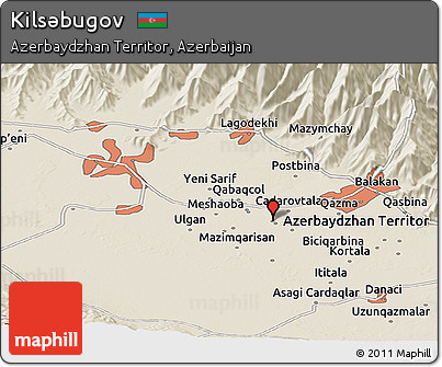 Shaded Relief Panoramic Map of Kilsǝbugov