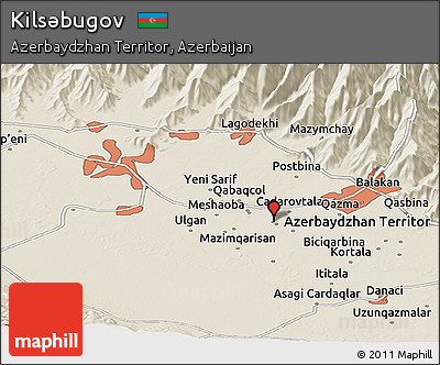 Shaded Relief Panoramic Map of Kilsǝbugov
