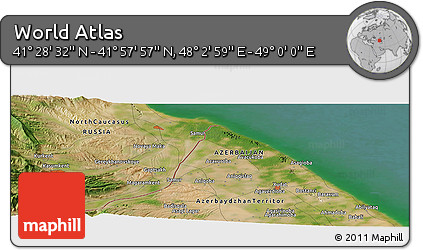 Satellite Panoramic Map of the Area around 41° 43' 14" N, 48° 31' 29" E