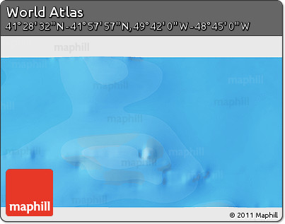 Political 3D Map of the Area around 41° 43' 14" N, 49° 13' 30" W