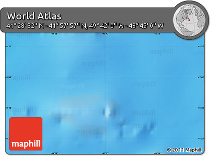 Physical Map of the Area around 41° 43' 14" N, 49° 13' 30" W