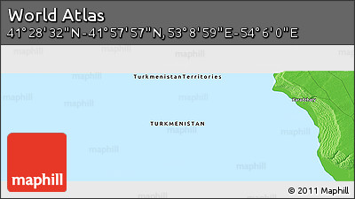 Political Panoramic Map of the Area around 41° 43' 14" N, 53° 37' 30" E