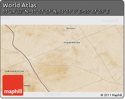 Satellite 3D Map of the Area around 41° 43' 14" N, 55° 19' 30" E