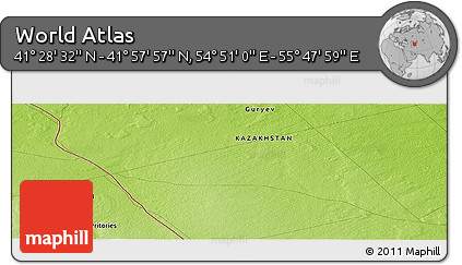 Physical Panoramic Map of the Area around 41° 43' 14" N, 55° 19' 30" E