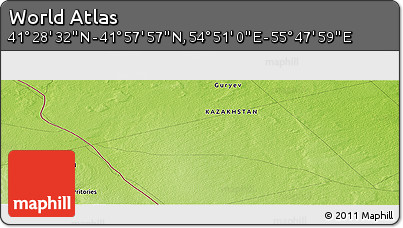 Physical Panoramic Map of the Area around 41° 43' 14" N, 55° 19' 30" E