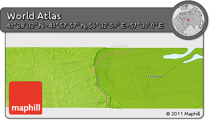 Physical Panoramic Map of the Area around 41° 43' 14" N, 57° 1' 29" E