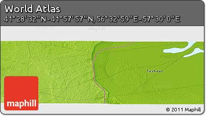 Physical Panoramic Map of the Area around 41° 43' 14" N, 57° 1' 29" E