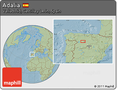 Savanna Style Location Map of Adalia, hill shading