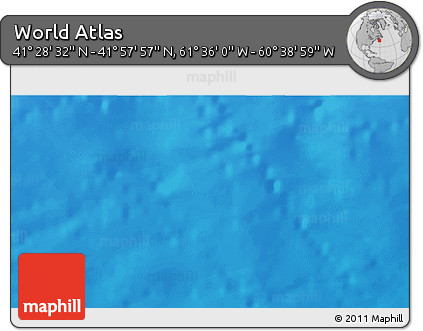 Physical 3D Map of the Area around 41° 43' 14" N, 61° 7' 30" W
