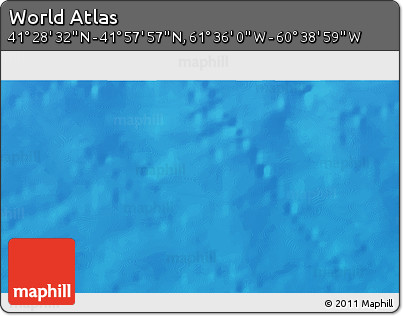 Physical 3D Map of the Area around 41° 43' 14" N, 61° 7' 30" W