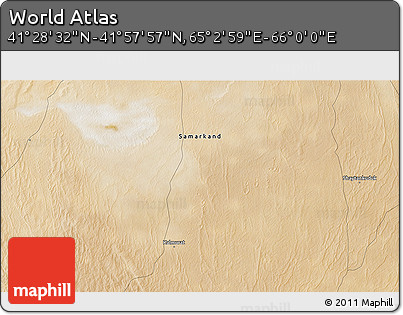 Satellite 3D Map of the Area around 41° 43' 14" N, 65° 31' 30" E