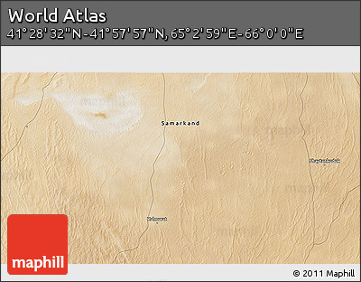 Satellite 3D Map of the Area around 41° 43' 14" N, 65° 31' 30" E