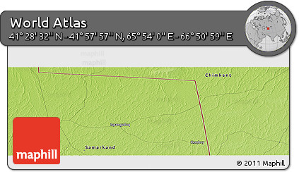 Physical Panoramic Map of the Area around 41° 43' 14" N, 66° 22' 30" E