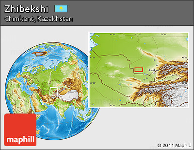 Physical Location Map of Zhibekshi